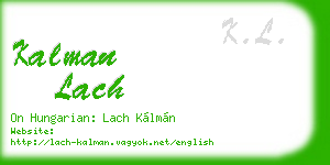 kalman lach business card